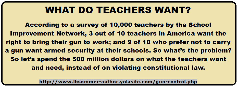 what do teachers want in regard to gun control?